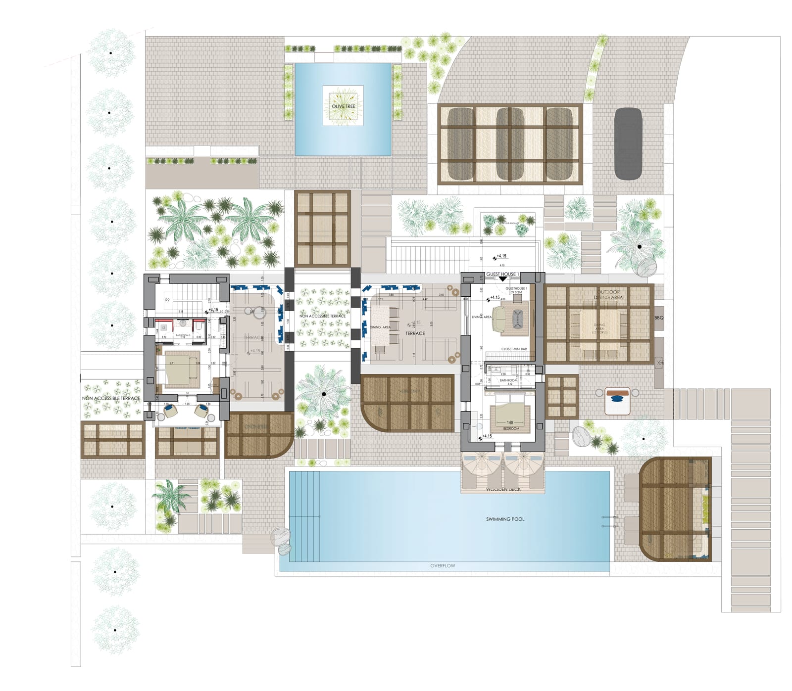 Villa Roccia — First floor floor plans