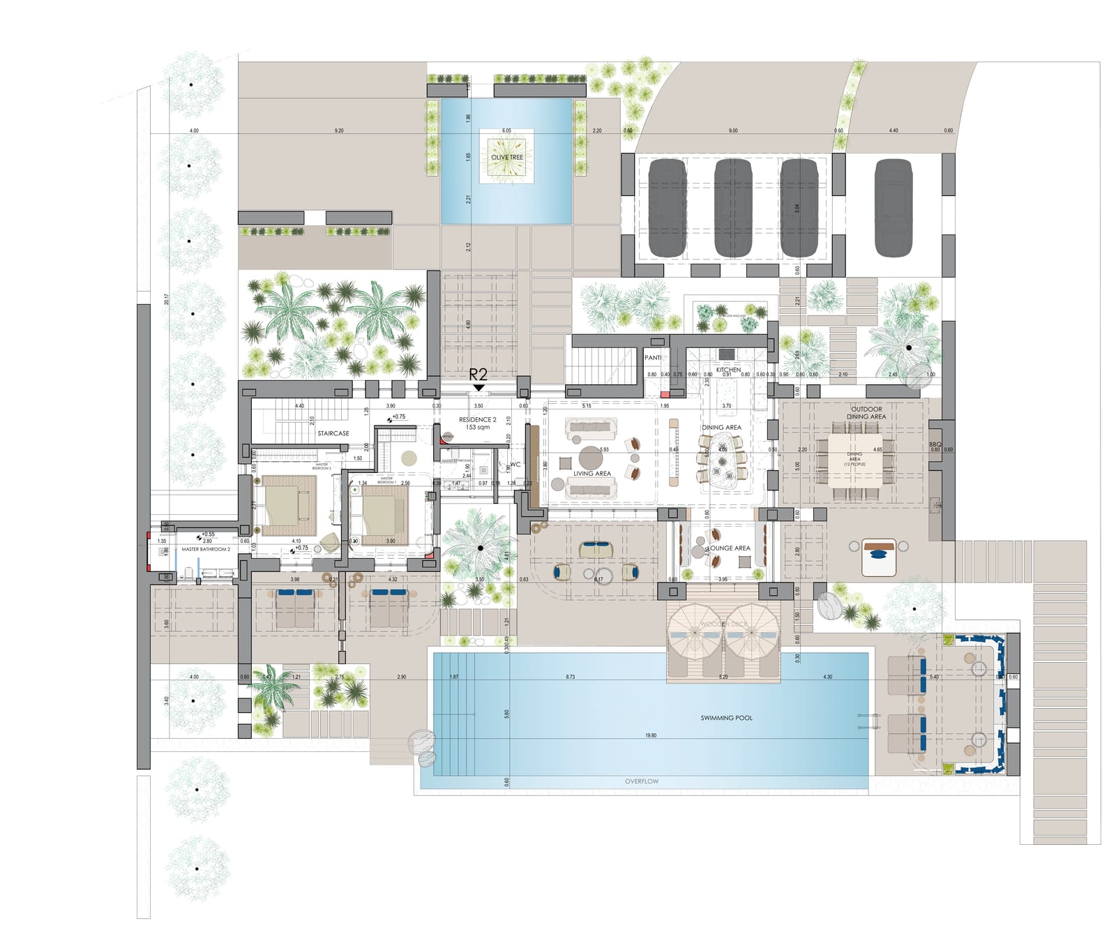 Ground-floor plan of Villa Roccia